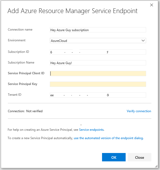 Service Endpoint full dialog